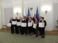 Pałac Prezydencki – wspólna fotografia przedstawicieli instytucji, których obiekty zostały wpisane na Krajową Listę Programu UNESCO Pamięć Świata